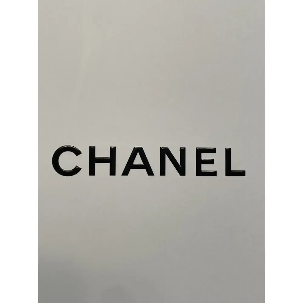 Chanel Gift Box‎ Storage Square 8.5” x 8.5” x 3.5” White Black Logo Cardboard